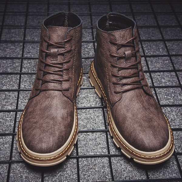 2019 new men's boots leather autumn leather shoes men's high-lace-up work boots winter plush fur warm cowboy, Black
2019 new men's boots leather autumn leather shoes men's high-lace-up work boots winter plush fur warm cowboy, Black