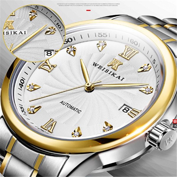 luxury designer men's stainless steel automatic mechanical watch calendar fashion business watch waterproof sports alloy watch, Slivery;brown
luxury designer men's stainless steel automatic mechanical watch calendar fashion business watch waterproof sports alloy watch, Slivery;brown