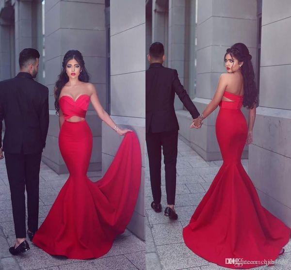 new red mermaid prom dresses long sweetheart pleats front open cocktail dresse evening wear sweep train cutaway sides party gowns aw512, Black
new red mermaid prom dresses long sweetheart pleats front open cocktail dresse evening wear sweep train cutaway sides party gowns aw512, Black