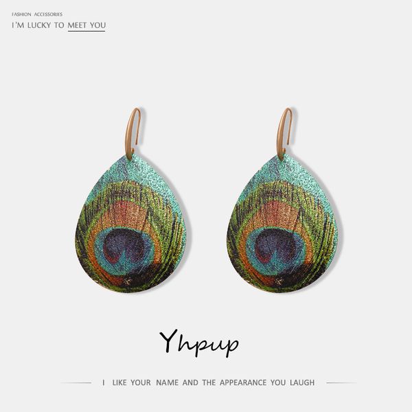yhpup personality brand temperament geometric ethnic dangle earrings peacock feather copper earrings female party jewelry gift, Silver
yhpup personality brand temperament geometric ethnic dangle earrings peacock feather copper earrings female party jewelry gift, Silver