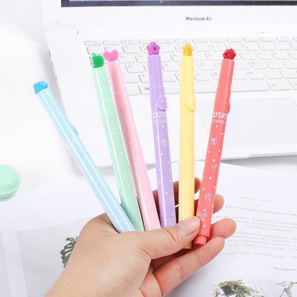 kawaii 6 colors cute stamps pattern marker highlighters pen stationery office pens school supplies gift, Black;red
kawaii 6 colors cute stamps pattern marker highlighters pen stationery office pens school supplies gift, Black;red