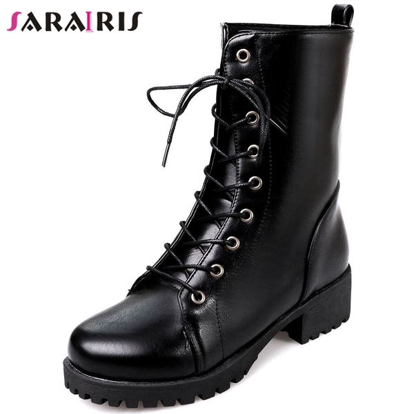 sarairis new 33-42 classic black platform booties ladies cool lace-up ankle boots women 2019 non-slip med heel shoes woman
sarairis new 33-42 classic black platform booties ladies cool lace-up ankle boots women 2019 non-slip med heel shoes woman