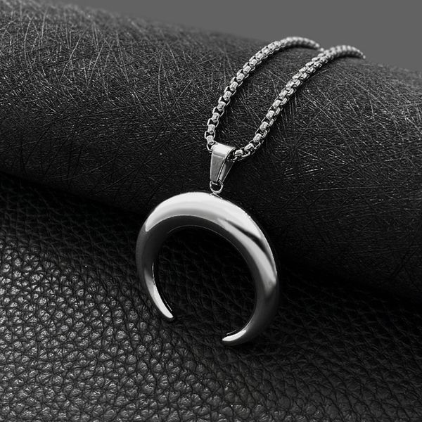 fashion smooth moon pendant necklaces for women birthday gift vintage stainless steel necklace men statement jewelry wholesale, Silver
fashion smooth moon pendant necklaces for women birthday gift vintage stainless steel necklace men statement jewelry wholesale, Silver
