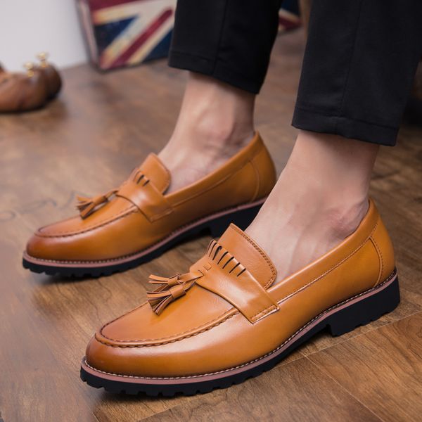 shoes leather men business shoes vintage tassel leather slip on mocassin homme zapatos hombre vestir, Black
shoes leather men business shoes vintage tassel leather slip on mocassin homme zapatos hombre vestir, Black