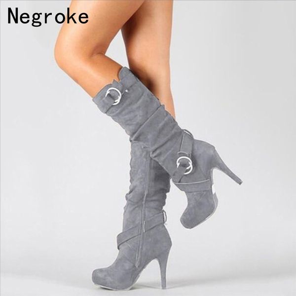 autumn winter knee high boots women fashion thin high heels woman suede leather shoes winter large size 43, Black
autumn winter knee high boots women fashion thin high heels woman suede leather shoes winter large size 43, Black