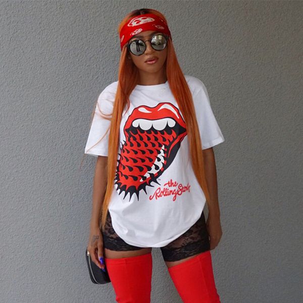 19SS Summer Loose Casual O-neck Women T-shirt The Red Tongue Printing Large Size Designer Brand T-shirts Classical Joker Women T Shirt
19SS Summer Loose Casual O-neck Women T-shirt The Red Tongue Printing Large Size Designer Brand T-shirts Classical Joker Women T Shirt