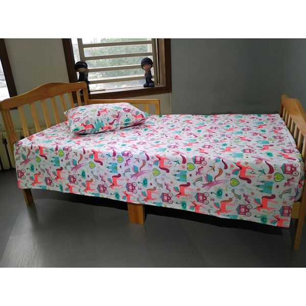 flat bed sheet for kids bed girls and boys 110*180cm