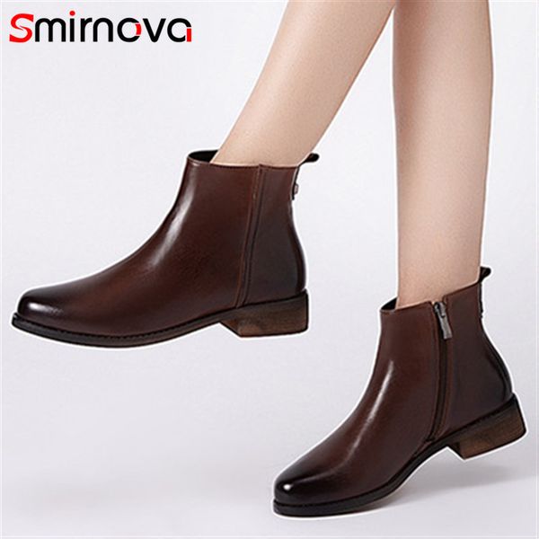 smirnova new arrive 2020 winter autumn genuine leather boots round toe dress shoes women's ankle boots fashion ladies, Black
smirnova new arrive 2020 winter autumn genuine leather boots round toe dress shoes women's ankle boots fashion ladies, Black