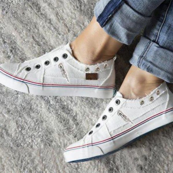 women canvas vulcanize flat shoes sneakers girls low-cut zipper trainers casual shoes, Black
women canvas vulcanize flat shoes sneakers girls low-cut zipper trainers casual shoes, Black