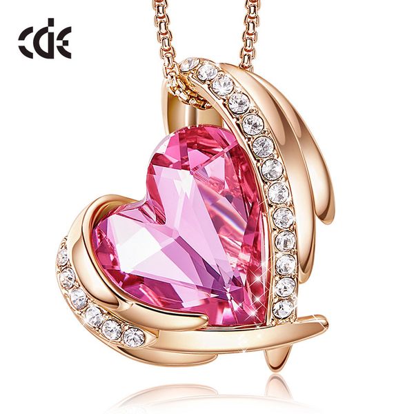 cde women gold necklace pendant embellished with crystals from swarovski heart necklace angel wing rose gold jewelry mom gift, Silver
cde women gold necklace pendant embellished with crystals from swarovski heart necklace angel wing rose gold jewelry mom gift, Silver