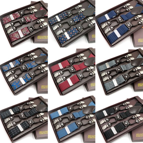 men fashion suspenders leather 6 clips braces vintage casual western-style trousers mens adjustable suspender strap bretele gift, Black;white
men fashion suspenders leather 6 clips braces vintage casual western-style trousers mens adjustable suspender strap bretele gift, Black;white