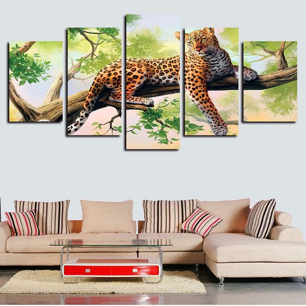 5 panels animals leopard painting artworks giclee canvas wall art for home wall decor abstract poster canvas print oil painting
5 panels animals leopard painting artworks giclee canvas wall art for home wall decor abstract poster canvas print oil painting