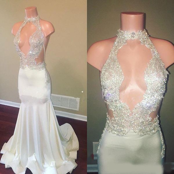 high neck silver prom dresses mermaid slit long sleeves party dress evening applique sequined pageant graduation gowns, Black
high neck silver prom dresses mermaid slit long sleeves party dress evening applique sequined pageant graduation gowns, Black