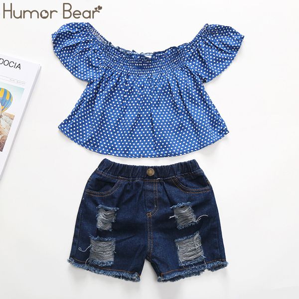 humor bear girls clothing set cotton woven polka dot print flying sleeve elastic denim wash hole shorts baby girl clothes, White
humor bear girls clothing set cotton woven polka dot print flying sleeve elastic denim wash hole shorts baby girl clothes, White