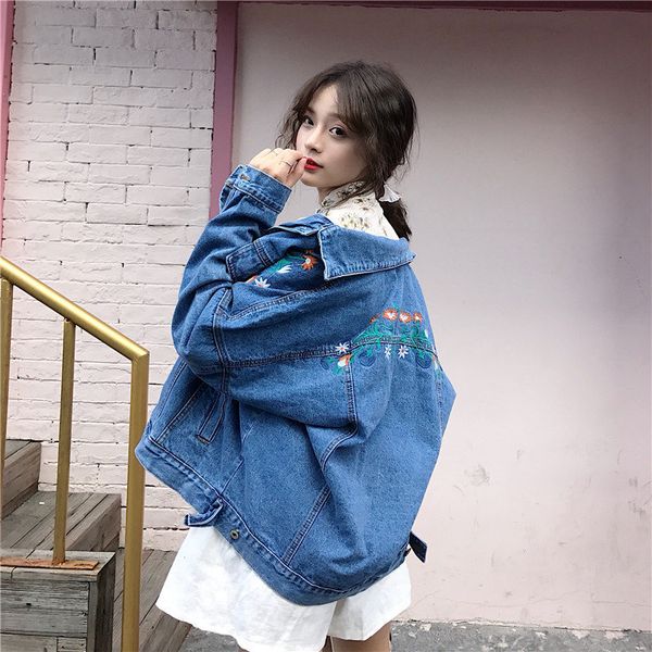 hzirip 2019 embroidery floral autumn bf style denim all match jackets vintage stylish women casual feminine loose chic coats, Black;brown
hzirip 2019 embroidery floral autumn bf style denim all match jackets vintage stylish women casual feminine loose chic coats, Black;brown
