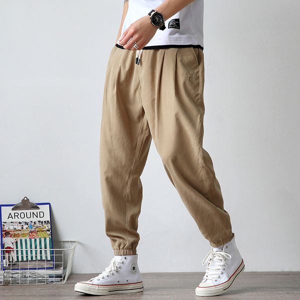 men's pants men long trousers loose casual korean style spring summer wide leg elastic waist solid color harem sweatpants, Black
men's pants men long trousers loose casual korean style spring summer wide leg elastic waist solid color harem sweatpants, Black