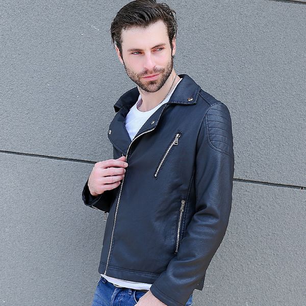 2019 lapel men's leather fashion casual motorcycle pu leather men's plus velvet jacket jacket tide sa-8, Black
2019 lapel men's leather fashion casual motorcycle pu leather men's plus velvet jacket jacket tide sa-8, Black