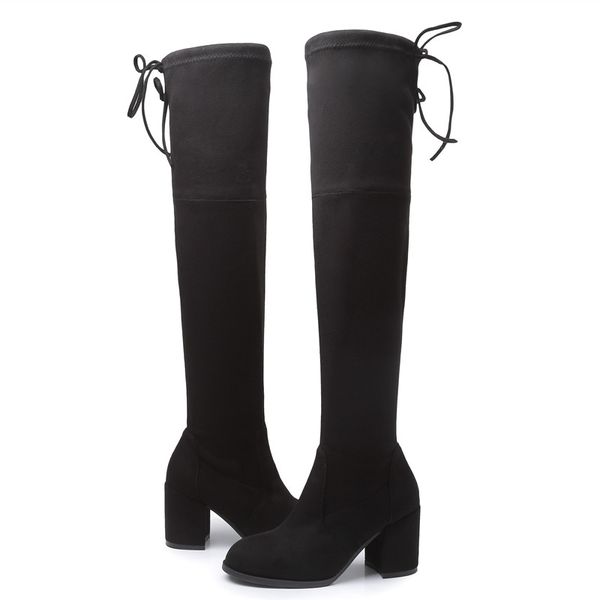 europe style women's shoes women boots autumn stretch fabric over-the-knee boots thick heels elastic round toe 34--43, Black
europe style women's shoes women boots autumn stretch fabric over-the-knee boots thick heels elastic round toe 34--43, Black