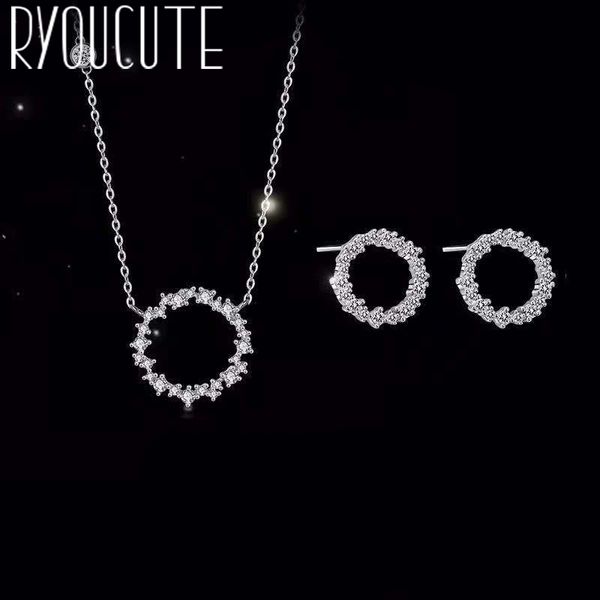 fashion bridal jewelry sets 925 sterling silver rhinestone circle necklaces earring for women party gifts 2019
fashion bridal jewelry sets 925 sterling silver rhinestone circle necklaces earring for women party gifts 2019