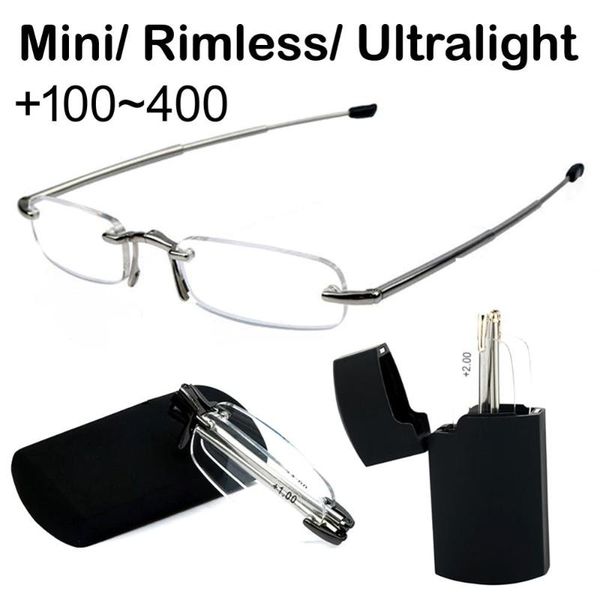 mini portable rimless folding reading glasses men women wallet readers foldable pocket presbyopia reader hyperopia diopter 1-4.0, White;black
mini portable rimless folding reading glasses men women wallet readers foldable pocket presbyopia reader hyperopia diopter 1-4.0, White;black