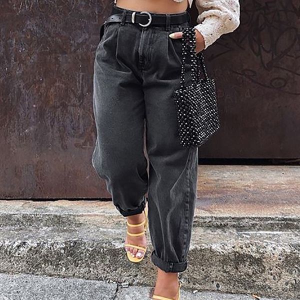 women streetwear pleated mom jeans high waist loose slouchy jeans pockets fashion boyfriend pants casual ladies denim trousers, Blue
women streetwear pleated mom jeans high waist loose slouchy jeans pockets fashion boyfriend pants casual ladies denim trousers, Blue