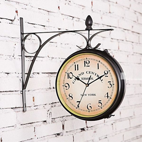 european style retro double side wall clock outdoor home garden iron hanging clocks wall mounted decoration
european style retro double side wall clock outdoor home garden iron hanging clocks wall mounted decoration