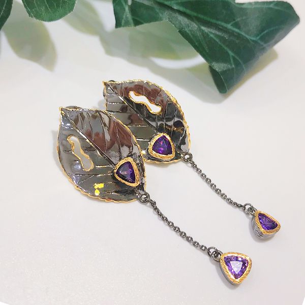 purple leaf cz zirconia dangle earrings vintage jewellery mother's gift jewelry drop earring for women, Silver
purple leaf cz zirconia dangle earrings vintage jewellery mother's gift jewelry drop earring for women, Silver