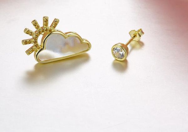 925 sterling silver fashion gold sun earrings simple wild cloud earrings cz crystal asymmetric birthday party jewelry
925 sterling silver fashion gold sun earrings simple wild cloud earrings cz crystal asymmetric birthday party jewelry