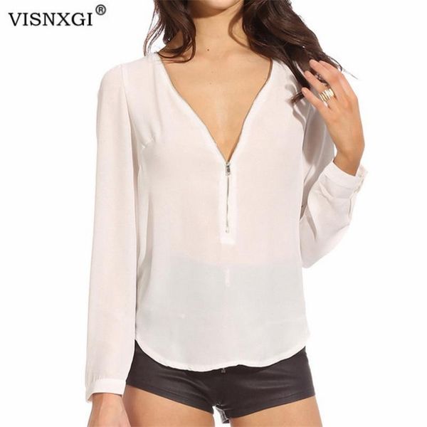 visnxgi autumn t-shirts v neck long sleeve femininas zipper chiffon tshirts women work wear size s-xxl high quality, White
visnxgi autumn t-shirts v neck long sleeve femininas zipper chiffon tshirts women work wear size s-xxl high quality, White