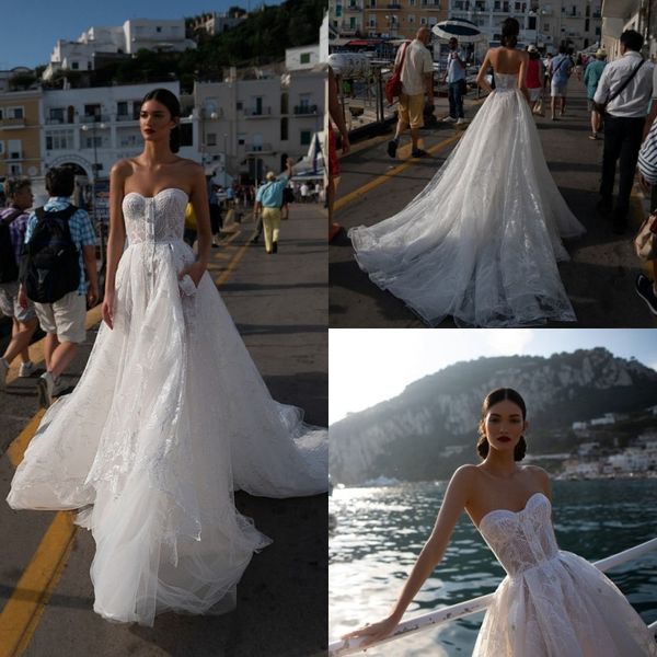 inbal dror 2019 wedding dress sweetheart lace bridal gowns backless sweep train boho a line wedding dress custom made, White
inbal dror 2019 wedding dress sweetheart lace bridal gowns backless sweep train boho a line wedding dress custom made, White