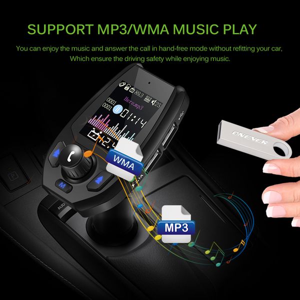 car charger kit bluetooth fm transmitter modulator vehicle adapter 2 usb port aux port with 1.8 inch color screen
car charger kit bluetooth fm transmitter modulator vehicle adapter 2 usb port aux port with 1.8 inch color screen