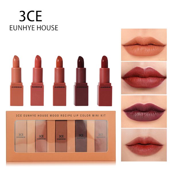 3ce eunhye house lipstick matte lipstick waterproof lips cosmetics easy to carry matte lipsticks 5 colors in set dropshipping l5101
3ce eunhye house lipstick matte lipstick waterproof lips cosmetics easy to carry matte lipsticks 5 colors in set dropshipping l5101
