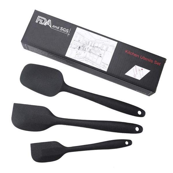 black bakery appliances grade silicone scraper three-piece set baking suit spatula spoon large size scraper
black bakery appliances grade silicone scraper three-piece set baking suit spatula spoon large size scraper