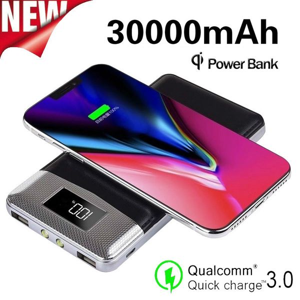 qi wireless power bank 30000mah large capacity portable wireless charger digital display led lighting outdoor travel charger
qi wireless power bank 30000mah large capacity portable wireless charger digital display led lighting outdoor travel charger