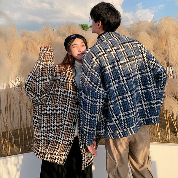2019 autumn winter new hong wind woolen streetwear plaid coat men's thick short section korean version handsome tide brand, Black;brown
2019 autumn winter new hong wind woolen streetwear plaid coat men's thick short section korean version handsome tide brand, Black;brown