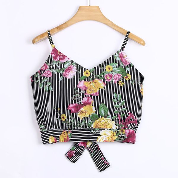 haut femme ete 2019 new women's casual v neck floral print self tie back crop camisole shirt vest clothes b1, White
haut femme ete 2019 new women's casual v neck floral print self tie back crop camisole shirt vest clothes b1, White