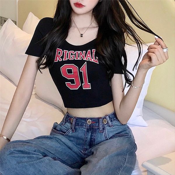 summer chest high waist small skirt skirt daisy tight u collar short sleeve t- female slim base shirt short navel dancing shirt zou, White
summer chest high waist small skirt skirt daisy tight u collar short sleeve t- female slim base shirt short navel dancing shirt zou, White