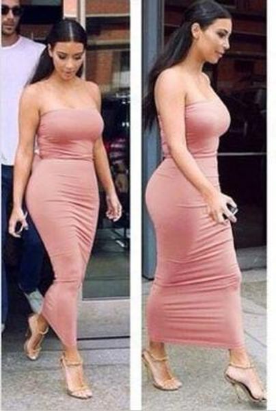 women sheath strapless bodycon dress summer candy color long dress kim kardashian dresses, Black;gray
women sheath strapless bodycon dress summer candy color long dress kim kardashian dresses, Black;gray