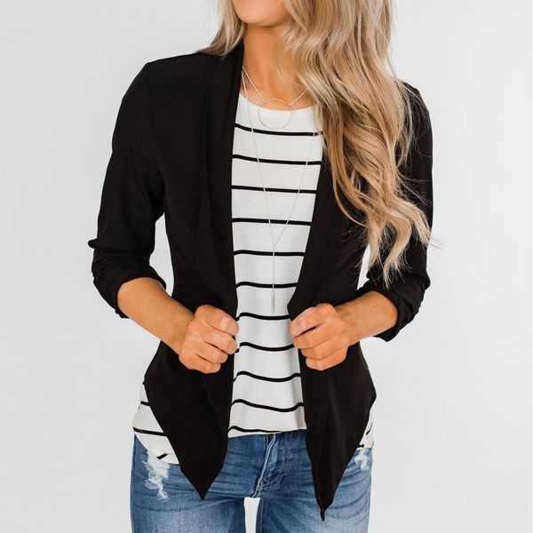 autumn winter suit fashion women coat casual long sleeve cardigan solid color suit work office elegant outerwear coat 2019, White;black
autumn winter suit fashion women coat casual long sleeve cardigan solid color suit work office elegant outerwear coat 2019, White;black