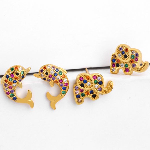 new listing fashion women's earrings multicolor micro pave zircon creative elephant dolphin animal personality stud earrings, Golden;silver
new listing fashion women's earrings multicolor micro pave zircon creative elephant dolphin animal personality stud earrings, Golden;silver