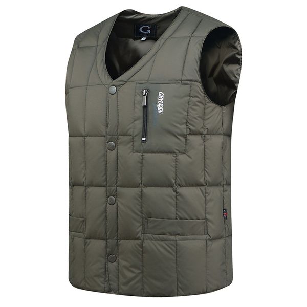 men winter lightweight white duck down jacket vest autumn sleeveless v-neck button down waistcoat fashion casual male vest, Black
men winter lightweight white duck down jacket vest autumn sleeveless v-neck button down waistcoat fashion casual male vest, Black