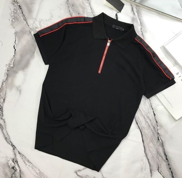 19ss luxury european tee embroidered logo shoulder stripe ribbon stitching men's zipper short sleeve casual polo t-shirt hfbytx333, White;black
19ss luxury european tee embroidered logo shoulder stripe ribbon stitching men's zipper short sleeve casual polo t-shirt hfbytx333, White;black