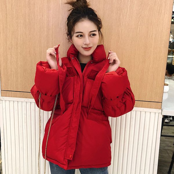 winter women short parkas jacket 2019 fashion thick warm adjustable waist jacket casual solid sweet jackets for female, Black
winter women short parkas jacket 2019 fashion thick warm adjustable waist jacket casual solid sweet jackets for female, Black