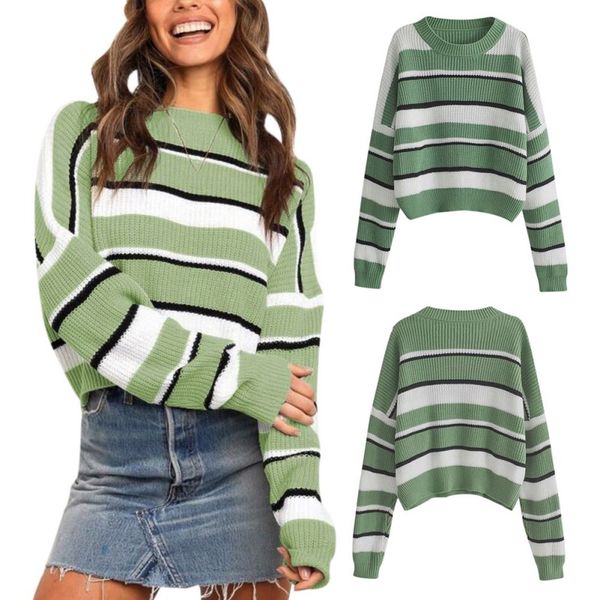 sweater striped loose ladies sweater pullover 2019 autumn winter new arrival green jumpers knit sweaters female pull femme, White;black
sweater striped loose ladies sweater pullover 2019 autumn winter new arrival green jumpers knit sweaters female pull femme, White;black