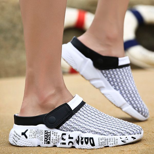 men sandals men shoes summer breathable air mesh sandals lighted slippers outdoor beach shoes plus size platform, Black
men sandals men shoes summer breathable air mesh sandals lighted slippers outdoor beach shoes plus size platform, Black