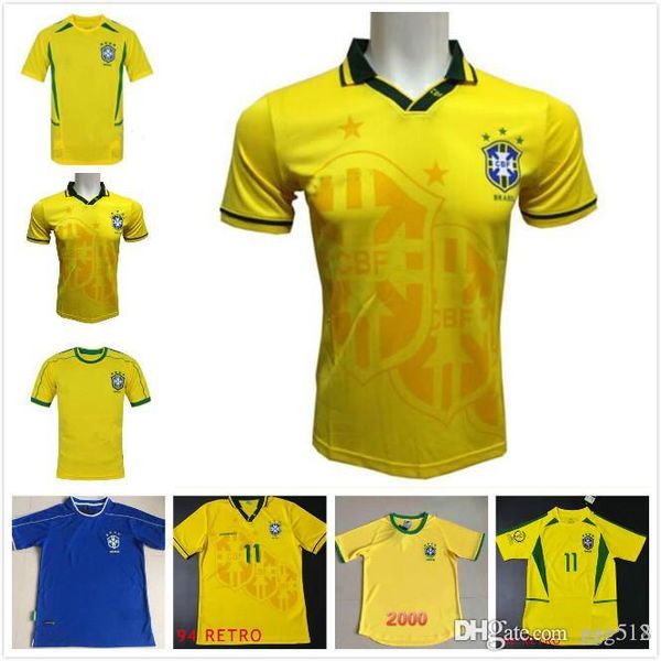 1994 2000 brazil home jerseys rivaldo 1998 brasil retro classic shirt carlos romario ronaldo ronaldinho 2002 soccer jersey maillot de foot, Black;yellow
1994 2000 brazil home jerseys rivaldo 1998 brasil retro classic shirt carlos romario ronaldo ronaldinho 2002 soccer jersey maillot de foot, Black;yellow