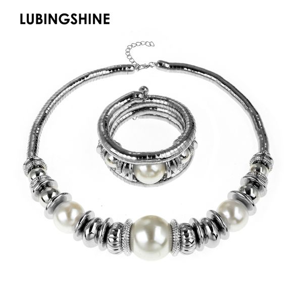 2017 fashion women simulated pearl snake necklaces bracelets jewelry sets vintage statement african beads jewellery set jjal t89, Silver
2017 fashion women simulated pearl snake necklaces bracelets jewelry sets vintage statement african beads jewellery set jjal t89, Silver