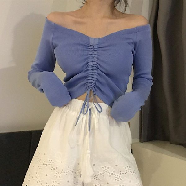 slash neck sweaters women long sleeve autumn jumper fashion female sweaters, White;black
slash neck sweaters women long sleeve autumn jumper fashion female sweaters, White;black