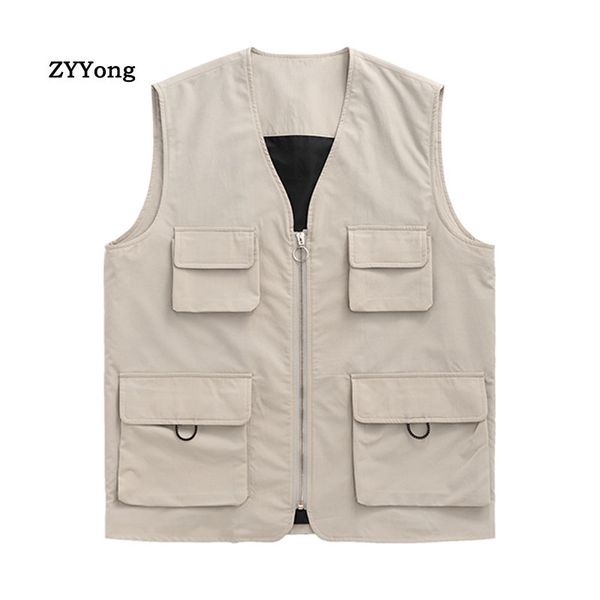 summer men vest jackets solid color multi-pocket fashion lovers streetwear hip hop sleeveless loose cool clothing outdoor coat, Black;white
summer men vest jackets solid color multi-pocket fashion lovers streetwear hip hop sleeveless loose cool clothing outdoor coat, Black;white