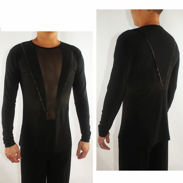 2019 new men black latin dance shirt gauze male ballroom stage performance dance wear cha cha latin clothes vdb628, Black;red
2019 new men black latin dance shirt gauze male ballroom stage performance dance wear cha cha latin clothes vdb628, Black;red